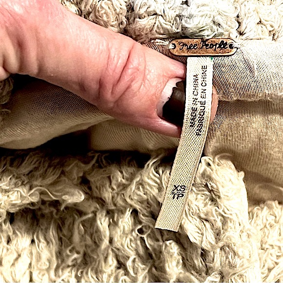 FREE PEOPLE • Knitted Button-Up Sweater Coat • Size XS • Beige Tan Brown Black - Picture 3 of 15